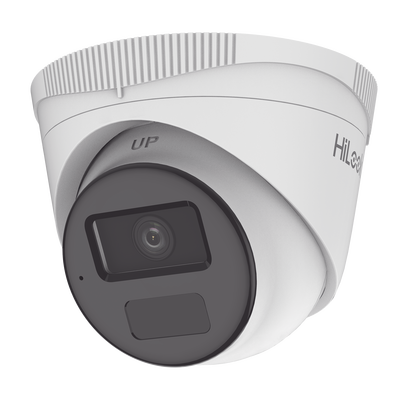 HiLook Series / Turret IP de 2 Megapixel / Lente 2.8 mm / Dual Light / Micrófono Integrado / Exterior IP67 / PoE / dWDR / H.265+ / ONVIF