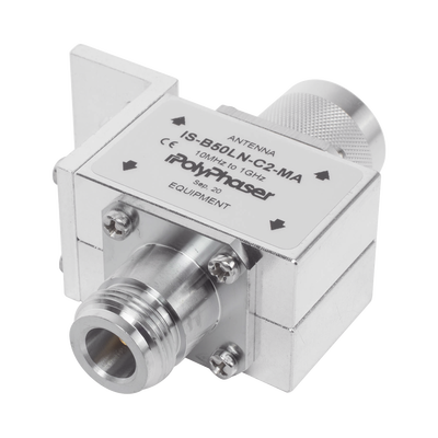 Protector RF Coaxial Para 10 a 1000 MHz Con Ceja Frontal Con Conectores N Macho y N-Hembra, 50 Ω