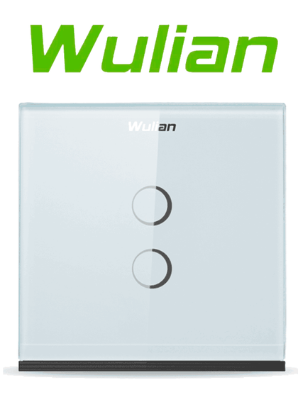 WULIAN SWITCHT2LN - Apagador Inteligente Touch con 2 Botones / Comunicacion Zigbee con Brain para administración desde celular a traves de App/ Carga maxima 10 Amp / Tipo Europeo