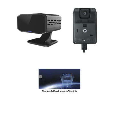 KIT Dashcam con sistema de control ADAS (asistencia de manejo) y Camara DMS con IA (JC170) / Multiples alarmas /Comunicación dos vías / ideal para flotas vehiculares / Facil instalacio / Incluye licencia vitalicia plataforma TrackSolidPro