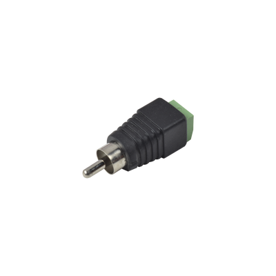 Adaptador RCA MACHO Tipo Jack Polarizado / Terminales Tipo Tornillo / Polarizado (+/-) / Recomendado para Video y AUDIO en sistemas de video vigilancia a 2 Hilos.