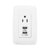 Contacto Sencillo de 15 A/ 127 V CA y 2 Conectores USB de 5 V CD 2A / Color Blanco.