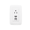 Contacto Sencillo de 15 A/ 127 V CA y 2 Conectores USB de 5 V CD 2A / Color Blanco.