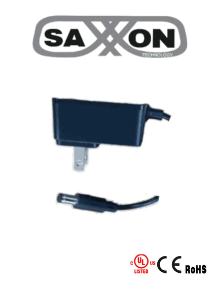 SAXXON KA0601A1200500USS - Fuente de Poder Regulada / Alimentación 12 Vcc 0.5 Amper / Conector Macho / Voltaje de Entrada: 100-240V / Ideal para Cámaras de CCTV, Controles de Acceso y Asistencia