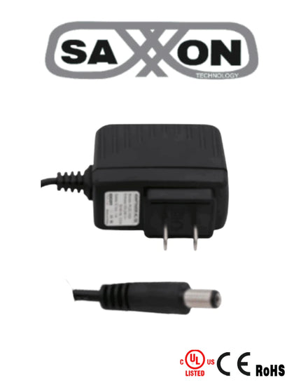 SAXXON KA12H1201000USH - Fuente de Poder Regulada / Alimentación de 12 Vcc 1 Amper / Conector Macho / Voltaje de Entrada: 100-240V / Ideal para Cámaras de CCTV , Controles de Acceso y Asistencia