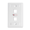 Placa de pared Keystone de 2 salidas, color blanco, para Jacks Keystone Z-MAX y MAX