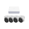 Kit IP 1080p (2 Megapixel) / NVR de 4 Canales con 4 Puertos PoE / 4 Cámaras IP Turret con Micrófono Integrado / ColorVu y ACUSENSE Lite