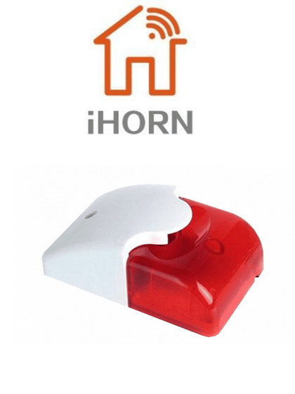 IHORN HC103 - Sirena con Estrobo color rojo / Interior / Compatible con paneles IHORN / RISCO / DSC / BOSCH / 12 V