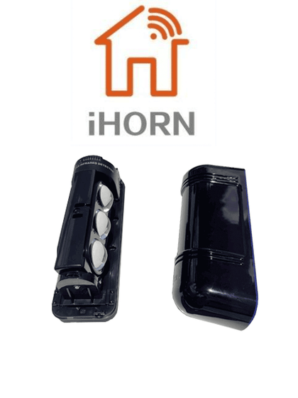 IHORN ABE100- Detector por triple haz de luz fotocelda / Distancia hasta 100 Mts / Velocidad de respuesta 50mS / 12 VDC compatible con paneles IHORN / RISCO / DSC / BOSCH.