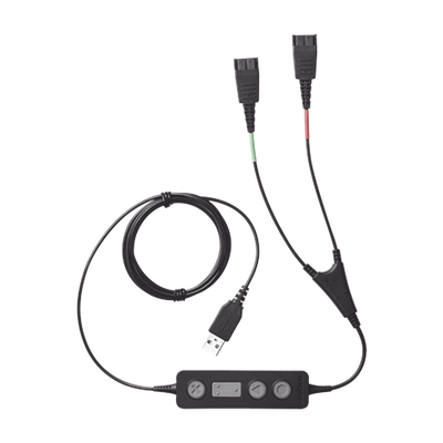 Jabra Link 265 USB/QD cable de entrenamiento, para conectar 2 diademas simultaneas con puerto USB (265-09)