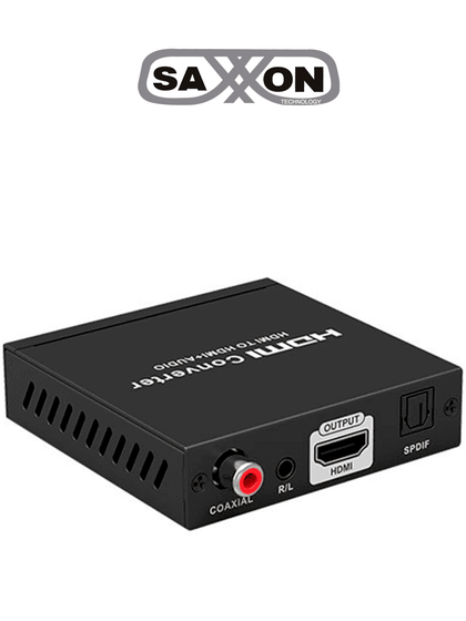 SAXXON LKV3061 - Separador de Audio HDMI/ Soporta Extracción de Video y Audio/ Conexion de Audio a traves de SPDIF & Coaxial o 3.5mm/ Resolucion de Video 4Kx2K@60Hz