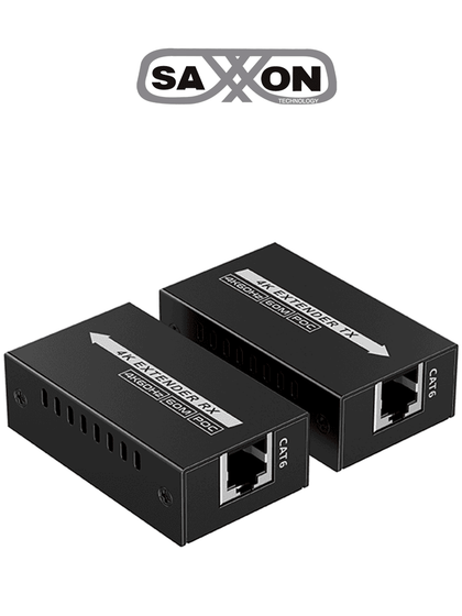 SAXXON LKV410P- Kit mini extensor HDMI/ Cable UTP recomendado CAT 6/ 6A/ 60 Metros / Resolucion 4K@60Hz/ PoC/ Se energiza solamente el transmisor