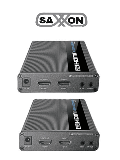 SAXXON LKV676E- Kit extensor de video HDMI/ Resolucion 4K/ 60 Hz/ Hasta 70 metros con Cat 6/ 6A/ 7/ Cero latencia/ Loop HDMI/ Soporta HDR/ ARC/ Transmision IR