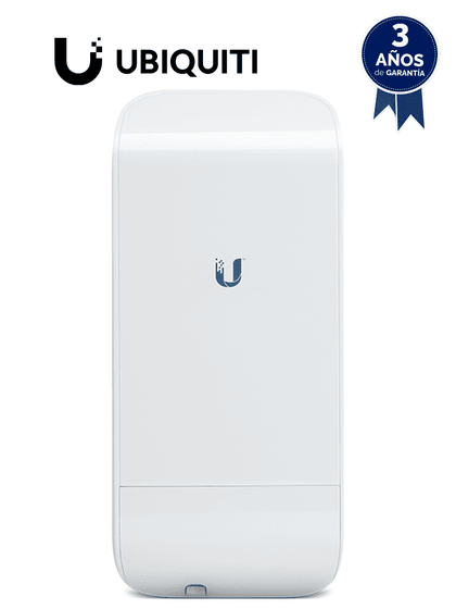 UBIQUITI NANOSTATION LOCOM2 - Radio con antena integrada Airmax 2.4GHz para uso en exteriores con tecnología MIMO. Cuenta con un panel de antena de 8 dBi y una potencia de transmisión de 23 dBm, ofrece un rendimiento de hasta 150 Mbp