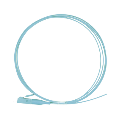 Pigtail de Fibra Óptica Simplex LC, PVC, OM3 50/125, Aqua, 1 metro