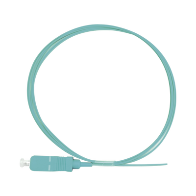 Pigtail de Fibra Óptica Simplex SC, PVC, OM3 50/125, Aqua, 1 metro