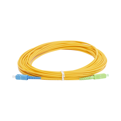 Jumper de Fibra Óptica Monomodo SC/UPC - SC/APC Simplex, color amarillo, 15 metros