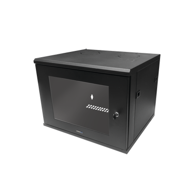 Gabinete de Montaje en Pared, Con Puerta de Cristal, de 19in, 6UR, Color Negro