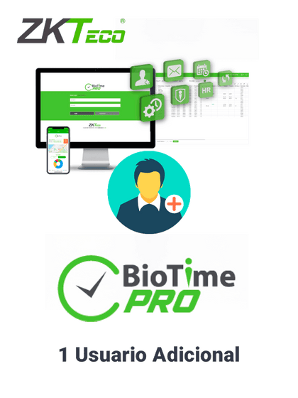 ZKTECO BIOTIMEPROADDUSER- Licencia Vitalicia para 1 Usuario Adicional