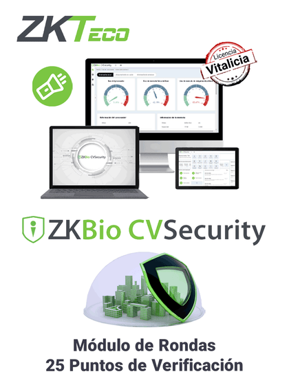 ZKTECO ZKBIOCVPATP25 - Modulo Vitalicio de Sistema de Patrullaje en BioCVSecurity / para 25 puntos de Verificación de Rondines