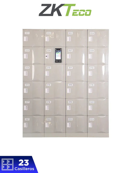 ZKTECO LOCKERPADG4PRO23 - Solución para lockers inteligentes con reconocimiento facial / 50,000 usuarios / Capacidad para 23 lockers