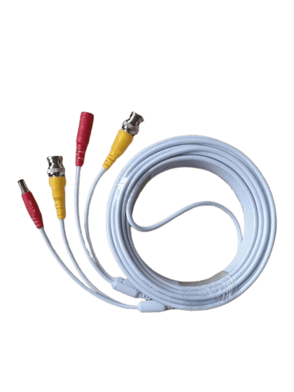 TCE LMG-BNC10W-Cable Coaxial Armado de 10 Metros para Video y Energía / Color Blanco / Soporta Cámaras HD / Conectores BNC y de Energía / Soporta: AHD/CVI/TVI/CVBS