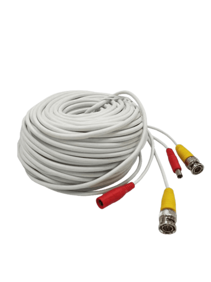 TCE LMG-BNC20W - Cable Armado para Video y Energía 20m, BNC Macho y Alimentación DC, Color Blanco, Ideal para Instalaciones de CCTV