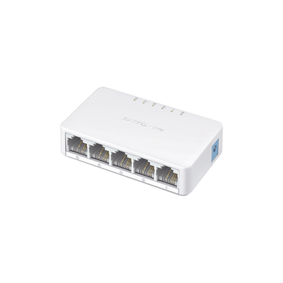 Switch NO Administrable / Para escritorio / 5 puertos 10/100 Mbps / Diseño Compacto / Plug and Play