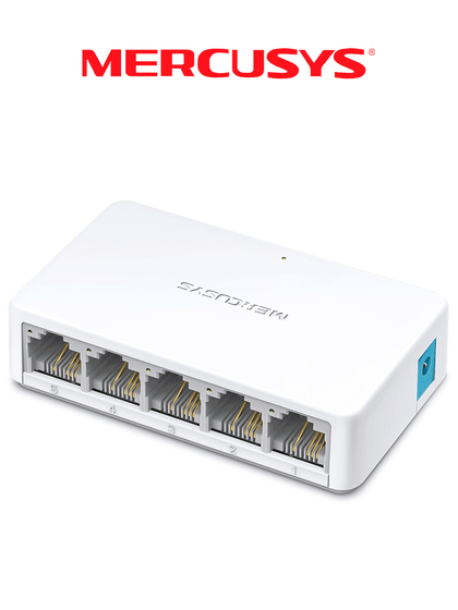 MERCUSYS MS105 - Switch no administrable para escritorio con 5 puertos 10/100 Mbps, diseño compacto y función Plug and Play. M&TDIC