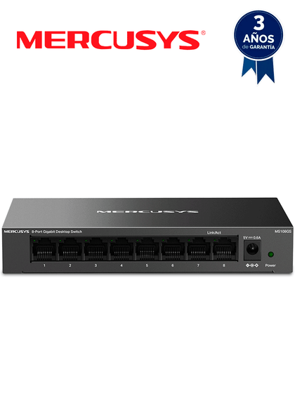 MERCUSYS - MS108GS / Switch Gigabit de sobremesa de 8 puertos M&TDIC