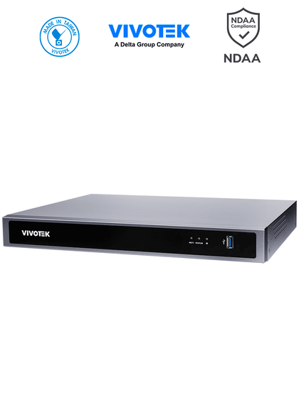 VIVOTEK ND9426P - NVR 16 canales con 2 bahías y 16 puertos PoE GE, además de HDMI 4K y VGA, ciberseguridad Trend Micro, Deep Search y Smart VCA Search, compatible con NDAA y ONVIF.