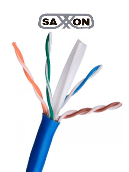 SAXXON OUTP6CCA305AZ3 - Cable UTP CCA / Categoria 6 / Color azul obscuro / Interior / 305 Mts / Redes / Video / 4 Pares