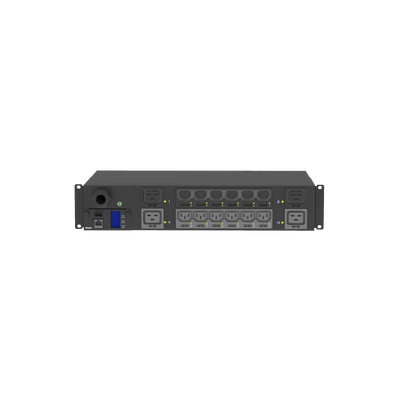 PDU Monitoreable y Switchable (MS) para Distribución de Energía, Enchufe de Entrada NEMA L6-30P, Con 12 Salidas C13 y 4 Salidas C19, Horizontal 19in, 208 Vca, 30 Amp, 2UR