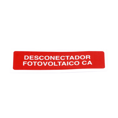 Etiqueta de Desconectador Fotovoltaico en Vinil Adhesivo Mate / Paquete con 20