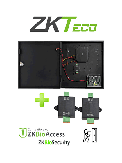 ZKTECO C2260WRPack - Panel de Control de Acceso de solo Tarjeta para 2 Puertas con Convertidor de 485 a Wiegand / Controla hasta 10 Puertas Incorporando Expansor DM10 / Comunicación TCP/IP / Compatible con Biosecurity y BioAccess