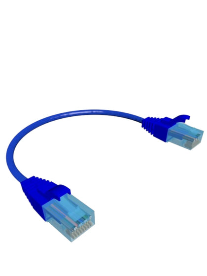 SBE TECH SBE-PCC60.2M-BL28 - Patch cord cat. 6 DIAMETRO REDUCIDO 28 AWG con bota inyectada color azul, 20 cm