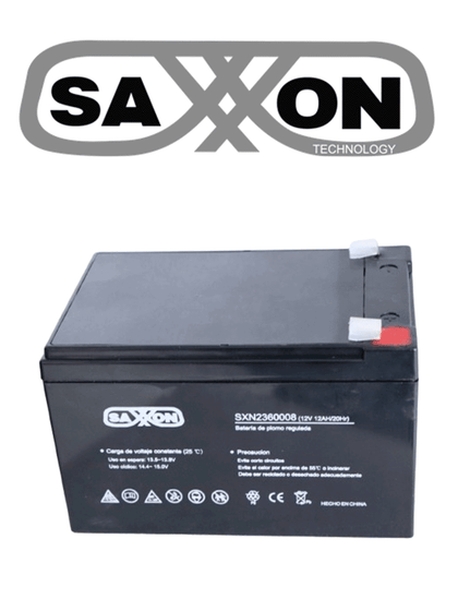 SAXXON CBAT12AH - Bateria de respaldo de 12 volts libre de mantenimiento y facil instalacion / 12 AH/ compatible con CCTV/ Acceso/ Bosch