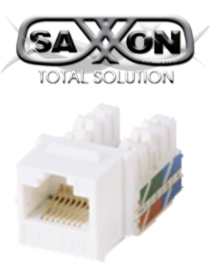 SAXXON M2656W - Modulo jack keystone RJ45 / 8 Hilos / CAT 6 / Compatible con calibres AWG 22-26 / Color blanco