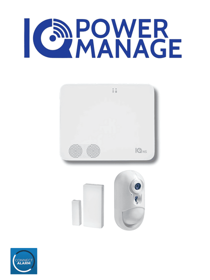 QOLSYS IQ4NS PM PACK VERIFICACION - Paquete que contiene Sistema de Alarma IQ4 NS autocontenido sin pantalla, 1 sensor magnético inalámbrico PG9303 y Detector de Movimiento con Cámara de fotogramas Inalámbrico PG9934P. IQPM