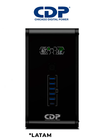 CDP R-Smart1010 - UPS Interactivo / 1000VA / 500W / Pantalla LCD / 10 Terminales de salida / 5 Salidas con respaldo y regulación AVR / 5 Salidas con supresión de picos / 2 Terminales de salida programables