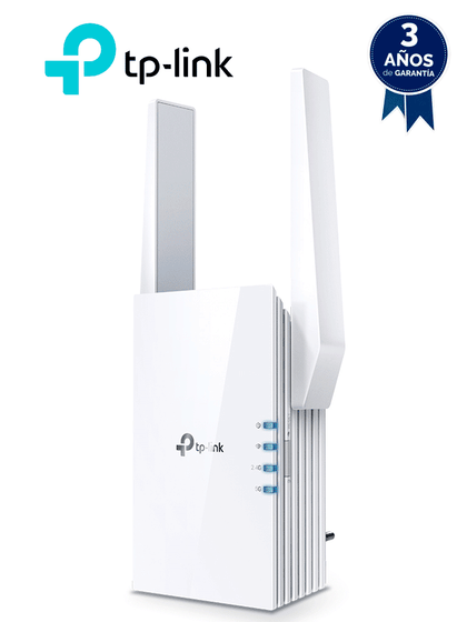 TP-LINK RE505X - Repetidor WiFi AX1500 con WiFi 6 de doble banda 2.4GHz 300Mbps y 5GHz 1200Mbps, One Mesh, indicador inteligente de señal, modo punto de acceso, 2 antenas externas y 1 puerto Ethernet RJ45 10/100/1000Mbps