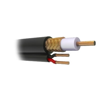 Bobina de 305 metros de Cable Coaxial RG59 Siamés, Malla de Cobre, HECHO EN MÉXICO, Optimizado para HD. Aplicación para intemperie. ( Forro grabado con la marca SYSCOM )