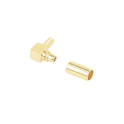 Conector MMCX Macho en A/R de Anillo Plegable para RG-174/U, BELDEN 8216, Oro/ Oro/ Teflón.