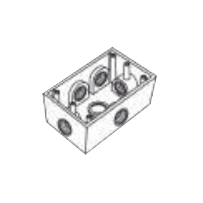 Caja Condulet FS de 3/4 (19.05 mm ) con seis bocas a prueba de intemperie.