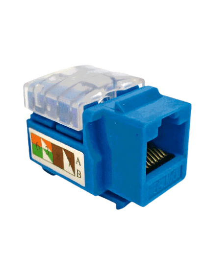 SAXXON M265C5B - Modulo jack keystone RJ45 / 8 Hilos / CAT 5E / Compatible con calibres AWG 22-26 / Color azul