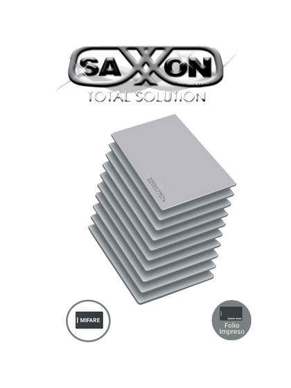 SAXXON SAXTHF01- Paquete de 10 TAG De PVC UHF pasivo / Compatible con Lectoras SAXR2656 & SAXR2657 / EPC GEN2 / Folio Impreso