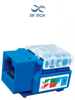 SBETECH 2302BL- Módulo jack keystone RJ45, 8 hilos, CAT 5e, compatible con calibres AWG 22-26, color azul