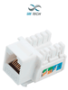 SBETECH 2302WT- Módulo jack keystone RJ45, 8 hilos, CAT 5e, compatible con calibres AWG 22-26, color blanco