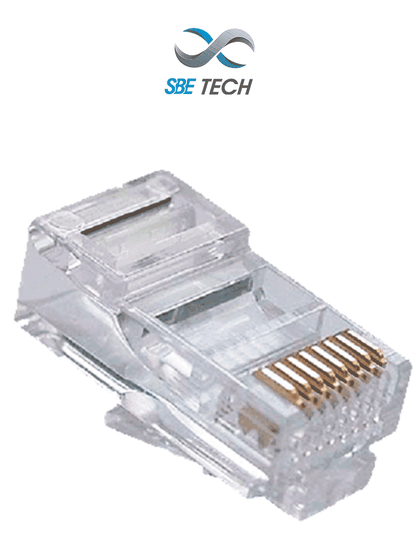 SBETECH 24018P8C - Plug RJ45 8 posiciones 50 micras de Oro CAT5e 50 pza