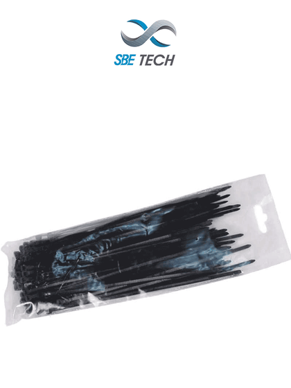 SBETECH CN36X200BK - Cincho sujetacable 3.6x200 mm color negro, bolsa con 100 piezas, nylon